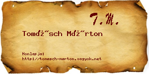 Tomásch Márton névjegykártya
