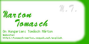 marton tomasch business card
